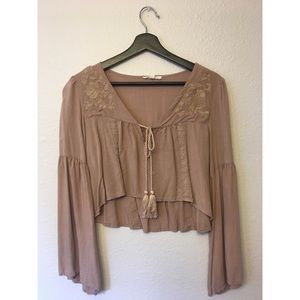 Tan Hippie Crop Top